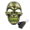 groothandel feestmaskers Twocolor schedel flitsende masker Halloween kerstfeest horror eng creatief led koud lichtmasker kan worden aangepast