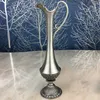 Retro European Zink Alloy Pitcher Vaas Small Elegant Pewter Plated Metal Flower Jardiniere Home Restaurant Tabeltop middelpunt