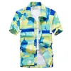 2020 Sommar Mode Palm Tree Print Tropical Shirts Mens Hawaiian Beach Kortärmad tröja Mänparty Holiday Chemise1