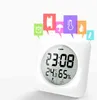 デジタルLEDの目覚まし時計の目覚め光の目覚まし時計の防水デジタル時間温度表示デスクトップABS素材