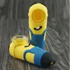 New Minions silicone smoking pipes cute Cartoon design food grade hand water pipe with glass bowl Tobacco hookah smoking Accessories