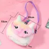 Horn Kids Shoulder Bag Soft Plush Coin Purse Stuffed Doll Toys Girls Messenger Bags Gifts M1553