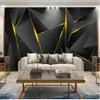 Papéis de parede personalizados Modern Black Gold Backroférico Parede 3D Pintura de parede Pintura de parede Modern Wallpaper para sala de estar7089407