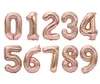 40 inch Free combination number foil mylar helium balloon rose gold number balloon for wedding decorations party supplies