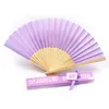 DHL Freeshipping Luxurious Silk Fold hand Fan in Elegant Laser-Cut Gift Box (Black; Ivory) +Party Favors/wedding Gifts LX4259