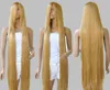 PERUCA Long Rapunzel Tangled Luz Dourada Loira Em Linha Reta Peruca de Cabelo Cosplay 150 cm