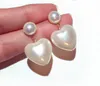 new ins fashion luxury designer cute lovely sweet heart pearl pendant dangle chandelier stud earrings for woman girls s925 silver 223S