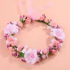 2Pcs New Garland Bridal Headdress Wreath Simulation Flower Headband Girl Seasside Vacture