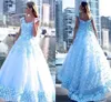 3D Flores Lace Beaded Quinceanera Vestidos Blue Ball Vestidos fora do ombro Corset Back tulle doce 16 vestido vestidos 15 anos vestidos de