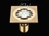 Floor Drains Antique Brass Shower Floor Drain Bathroom Deodorant Square Floor Drain Strainer Cover Grate Waste6898128