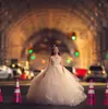 Köpüklü 2020 Çiçek Kız Elbise Kolsuz Sevgiliye Kız Düğün Kat Uzunluk Rhinestone İnciler Balo Kızlar İçin Giymek Parti Elbise