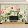 Europan Style 3D Rose Kwiaty Tapety Moda Ręcznie Malowane Akwarela Roślin Kwiat Fresk Salon Sypialnia Papiery ścienne 3 D
