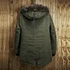 AIOPESON veste d'hiver hommes Parkas décontracté couleur unie grande poche haute qualité hiver mâle veste fourrure à capuche épais manteau d'hiver