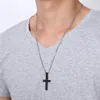 Colar de pingente de pingente clássico Classário Christian Titanium Aço de link único Chain Chain de colar masculino Jóias de declaração 308