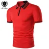 Casual Sommer Neue Marke Herren Poloshirt Kurzarm Feste Taste Zwei Nähte Persönlichkeit Design Männliche Kleidung Mann Polo Shirts trend