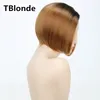 Ombre Blonde Wig For Women Synthetic Short Hair Red Wigs Female Heat Resistant Fiber Pixie Cut Short Cosplay Peruca