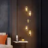 Modern Copper Wall Light Sala de vidro Sconce Lâmpada LED Wall Vintage Dispositivo elétrico claro quarto / cozinha / Villa Lampara