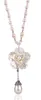 Perlenhalskette weibliche Pulloverkette Langes Blütenperlpendell