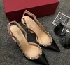 Hot Sale-New rivet heels, women's slingback sexy party wedding sandals size 35-42+ box