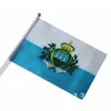 San Marino Handschwenkflagge und Banner für den Außenbereich und Innenbereich, Polyesterstoff, stellen Sie Ihre eigenen Flaggen her