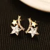 Fashion coréenne Stars exquises boucles d'oreilles zircon bijoux femelles luxe 18 km boucles d'oreilles haut de gamme en or