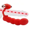 Strap on perline anali pene anello vibrante doppia penetrazione strapon dildo punto G vibratori butt plug in silicone giocattoli del sesso per l'uomo Y191218