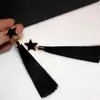 Wholesale-fashion luxury designer cute lovely star tassel stud earrings for woman girls black red blue