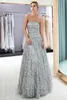 Elegant Strapless Gray Beaded Long Prom Dresses Real Image Major Sequins Stones Floor Length Formal Party Prom Dresses CPS1162