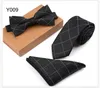 cotton neckties set for men cowboy tie handkerchief bow tie butterfly necktie bowknot pocket square check polyester plaid8927433