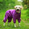 Haustier-Hunderegenmantel, reflektierende, wasserdichte Kleidung, hoher Kragen, Kapuzenoverall für kleine große Hunde, Regenmantel, Golden Retriever, Labrador