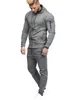 Satılık Moda-Erkek Eşofman Erkek ler Spor Suit Kol Fermuar Dekorasyon Spor uzun pantolon 2adet Giyim Setleri