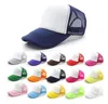 Gorra de camionero para niños de 14 colores, gorras de malla para adultos, gorras de camionero en blanco, gorras Snapback, logotipo personalizado aceptado