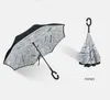 Creative two-layer stand umbrella Reverse umbrella custom Logo Printing C-Shape grip Advertising umbrella Equipped for wedding party