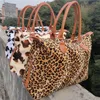 3 Style Fashion Cow Leopard Stripe Print Handbag Duffel Bag Leopard Travel Bag Girl Large Capacity Travel Bag KJJ2845048350
