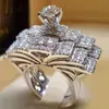 Trend Creative Baroque Luxury Victoria Design Multi Diamonds Rings With Vintage CZ Stones For Women Wedding Engagement 925 Ring