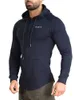 Vestes de course Sweats Homme Manches Zipper Hoodies Randonnée Serré Jogging Élastique Hommes Long Mince Manteau De Sport Fitness