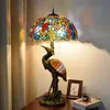 Lampe de Table Tiffany de pays américain, vente directe d'usine, lampe d'étude, chambre à coucher, grue d'oiseau, lampe de bureau