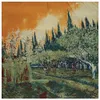 Van Gogh duży jedwabny Square Scarf Forest Las Malowidło olejne szyjacze chusty kobiety hidżab szal na nakrycia głowy vintage ręcznie robione szaliki 1089142