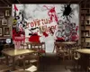 Beibehang Carta da parati 3D Carta da parati decorativa per la casa Graffiti di strada Carta da parati Soggiorno Camera da letto Sfondo TV Murale papel de parede
