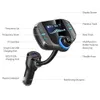BT70 Bluetooth FM-sändare Bilmonteringssats Trådlös handsfree MP3-spelare QC3.0 Dual USB-portar Billaddare AUX LCD-skärm