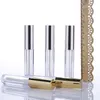 10ml Mini Round Lip Gloss Tube Kosmetisk Förpackning Lip Glans Tom Flaska Med Guldkåpa WB1951