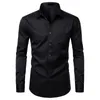 Wit Heren Bamboevezel Overhemden Casual Slim Fit Button Up Overhemden Heren Effen Soical Overhemd Met Zak Formeel Zakelijk Camisas313y