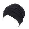 Bonnet extensible en coton pour femmes, couleur unie, Turban pour filles, casquettes de chimio, chapeau enveloppant, accessoires pour cheveux
