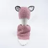 Fox Ear Baby Cappelli lavorati a maglia con sciarpa Set Inverno Bambini Ragazzi Ragazze Cappello di lana caldo Loop Sciarpa Cappellini per bambini Cappelli da festa ZZA879