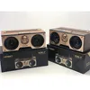 En gros pourrait personnaliser votre logo rétro en bois Portable Bluetooth haut-parleur extérieur Subwoofer Rradio TF carte haut-parleur sans fil