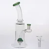 20cm Tall Green Red Vase Smoking Water Pipes 14.4mm Joint with Bowl Jellyfish Percolator Two Fuction Glass Hookahs Oil Rigs Glass Bongs