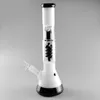 13.5" Newest Glass White Double drum Bong Beaker Water Pipe Oil Rig Glass Bong For Tabacco Smoking with Downstem and bowl