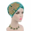 moda wspaniała ozdobna kryształowa biżuteria Nigerian Velvet Turban długa głowa szalik głowa hija 12 kolorów