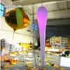 Opknoping verlichting opblaasbare kegel ballon 2 m plafond hangende lamp paal met kleur veranderende LED-licht voor concert en feestnacht decoratie