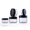 Cosmetische containers Monsterpotten met zwarte deksels Plastic make-up monstercontainers BPA-vrije potpotten 3g 5g 10g 15g 20 gram